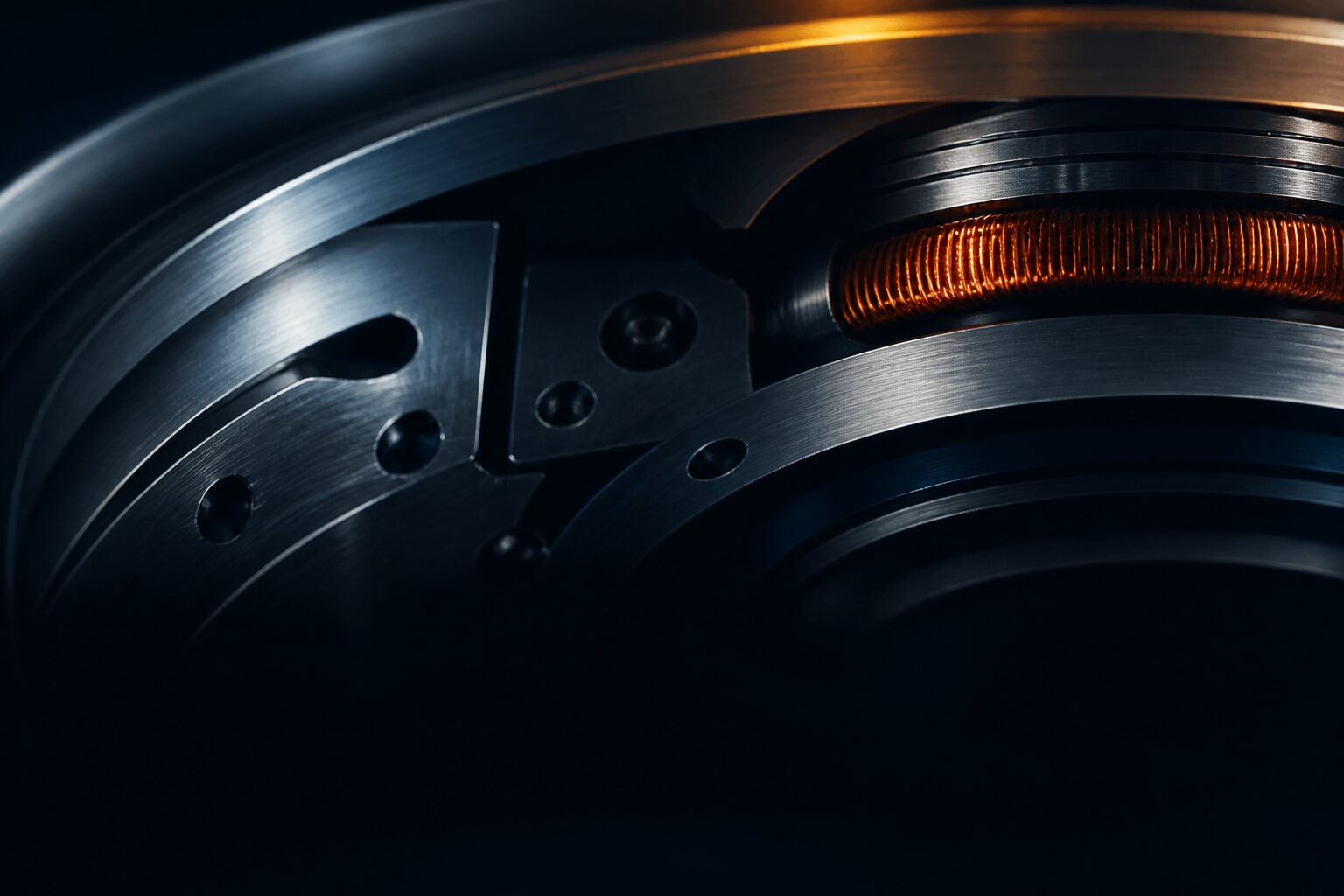 Close detail of a servo motor encoder housing
